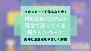 イオンカード 20%還元 キャッシュバック10万円